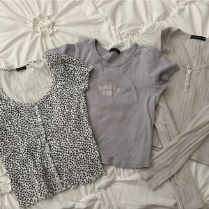 Brandy Melville Black, Gray, and Cream Tops